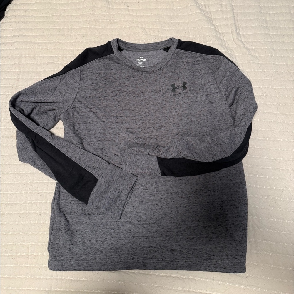 Under Armour Charcoal and Black Crewneck Top
